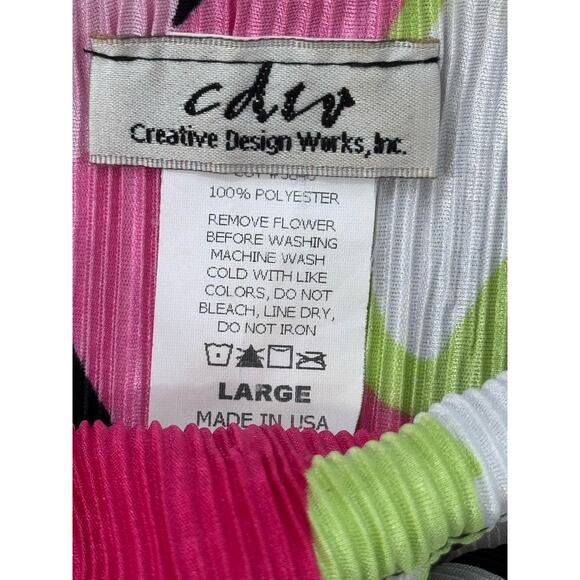 CDW Creative Design Works Inc. Top Blouse Pink Tones Flowers Womens Size Large - Picture 7 of 10